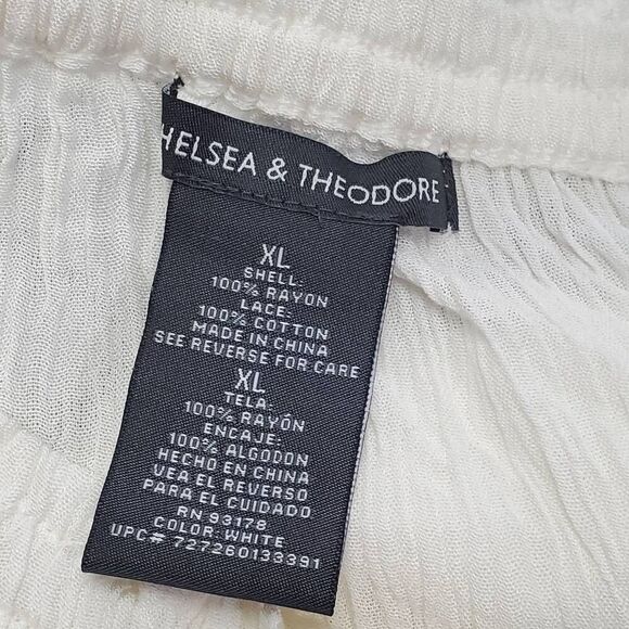 Chelsea & Theodore XL 100% Rayon White Blouse - Picture 6 of 8